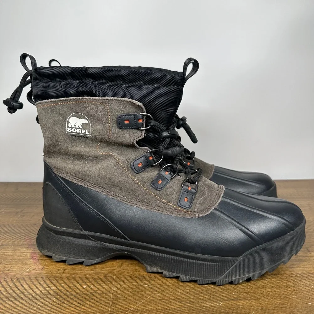 Sorel Boots Mens 15 Black Scout 87 XT WP Waterproof Insulated Snow Winter Hiking